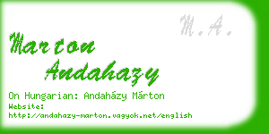 marton andahazy business card
